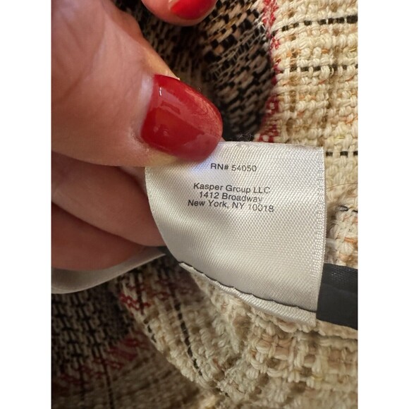 Anne Klein Blazer Tweed Jacket Women’s Size 14 Red Blue Nautical Boucle Striped - Picture 4 of 8